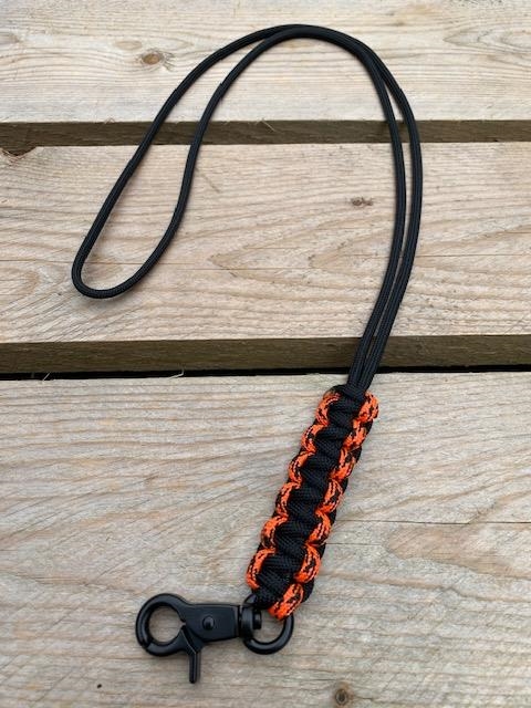 Fløjtesnor, Cobra flettet Black / Neon Orange Camo